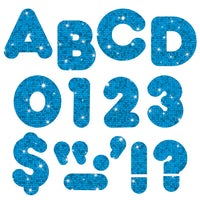 Blue Sparkle 4" Casual Uppercase Ready Letters®, 71 Per Pack, 3 Packs