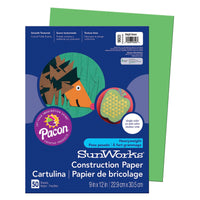 Construction Paper, Bright Green, 9" x 12", 50 Sheets Per Pack, 10 Packs