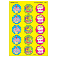 Happy Birthday-Vanilla Stinky Stickers®, 60 Per Pack, 6 Packs