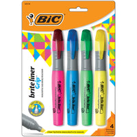 Brite Liner® Grip Tank Highlighter, Chisel Tip, Assorted Colors, 4 Per Pack, 6 Packs