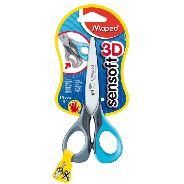 School Kumfy Grip Left-Handed Kids Scissors, 5 Blunt, Assorted Colors,  Pack Of 6