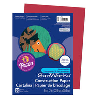 Construction Paper, Red, 9" x 12", 50 Sheets Per Pack, 10 Packs