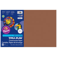 Construction Paper, Warm Brown, 12" x 18", 50 Sheets Per Pack, 5 Packs