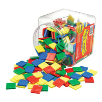 Plastic Square Color Tiles, 400 Pieces