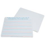 Handwriting Whiteboard, 2-Sided, Ruled-Plain, 1" x 1-2" x 1-2" Ruled, 9" x 12", 10 Boards