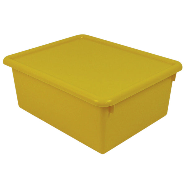 Stowaway® 5" Letter Box with Lid, Yellow, Pack of 2