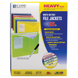 Write-On Poly File Jackets, Assorted Colors, 11" x 8.5", Box of 25