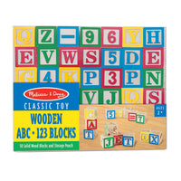 Wooden ABC-123 Block Set, 50 Pieces