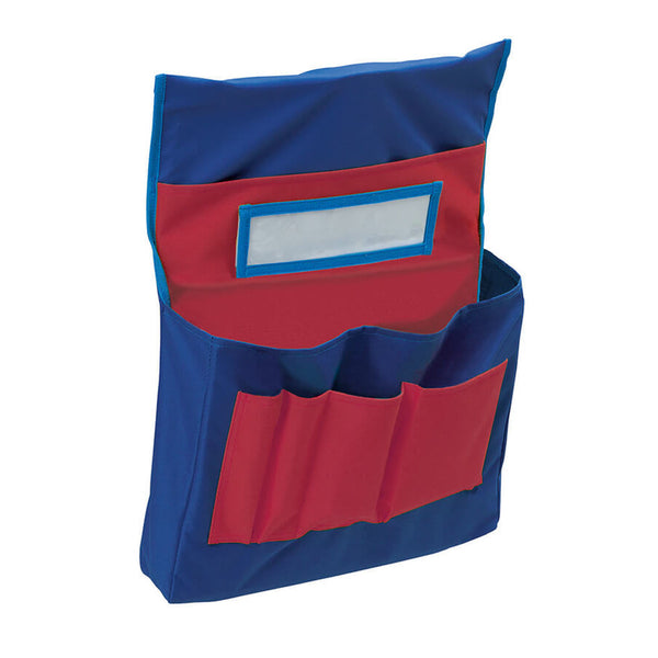 Chair Storage Pocket Chart, Blue & Red, 18-1-2"H x 14-1-2"W x 2-1-2"D, Pack of 2